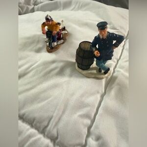 Vintage 1999 lemax nautical village figurines cap bob 92337 & first mate 92332